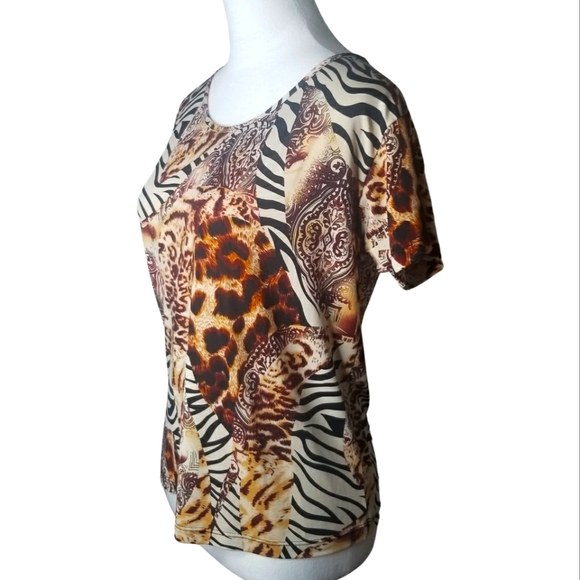 🦋No.1 Funwear Factory 90s Vintage Mixed Animal Print Top - Picture 2 of 5